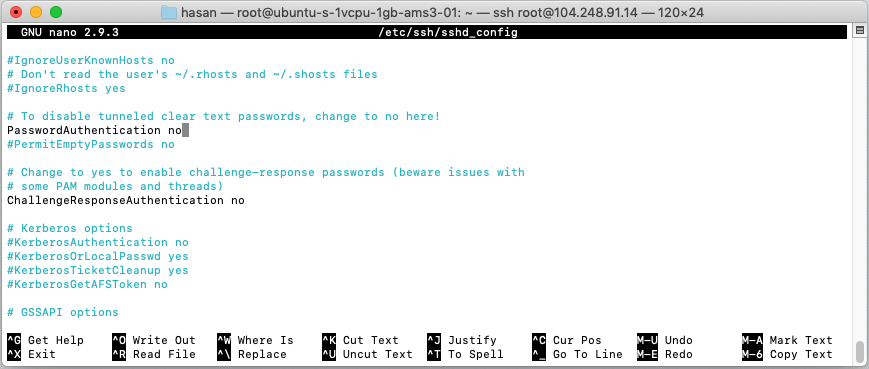 Изменить конфигурационный файл службы ssh etc ssh sshd config отключив аутентификацию по паролю